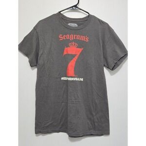 Seagram's 7 "Keep the Dive Alive" Men's Gray Graphic T-Shirt Medium Short Sleeve